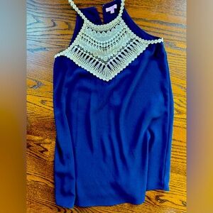 Lily Pulitzer shift dress in navy and gold size 6